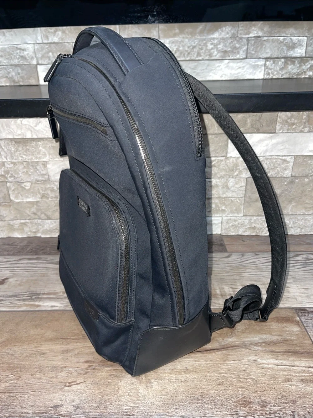 Tumi Harrison Warren Backpack Black Leather/Nylon Unisex. Branded
